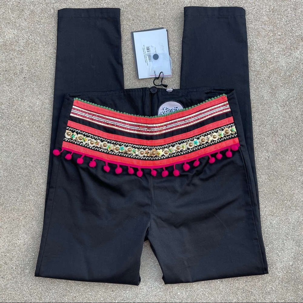 NEW Multicolored/Embellished Ankle Pants: Madrid